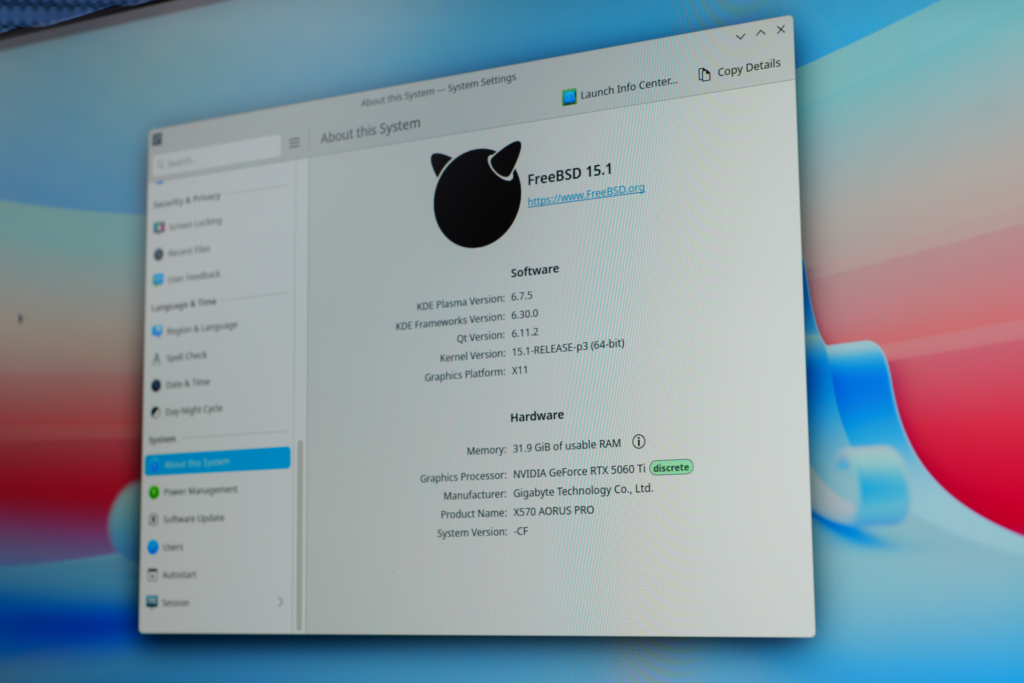 FreeBSD ze środowiskiem KDE