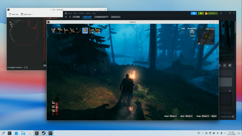 Valheim uruchomiony na FreeBSD