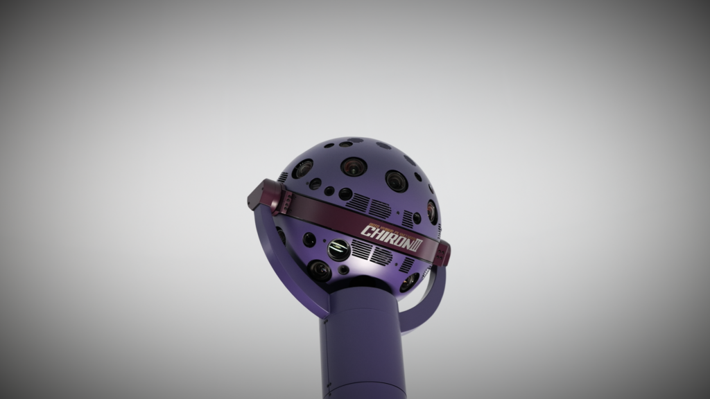 Projektor optomechaniczny z obrotową głowicą na środku sali planetarium